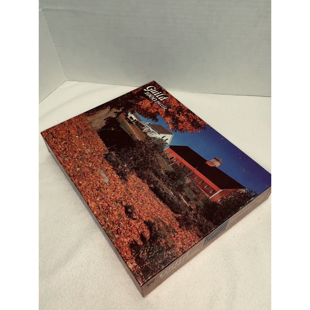 Vtg Whitman Guild 1000 Pc Jigsaw Puzzle Farm in Fall Orange Autumn Follage New